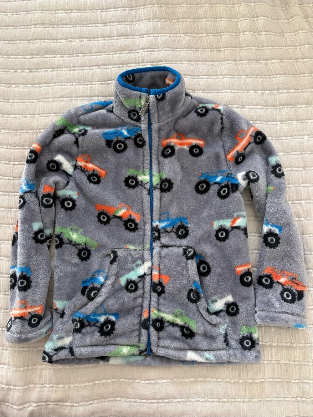 Hatley Monster Truck Full Zip Fleece Kids Size 6